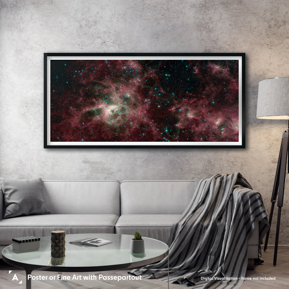 Tarantula Nebula Panorama (3-color) by Spitzer Telescope