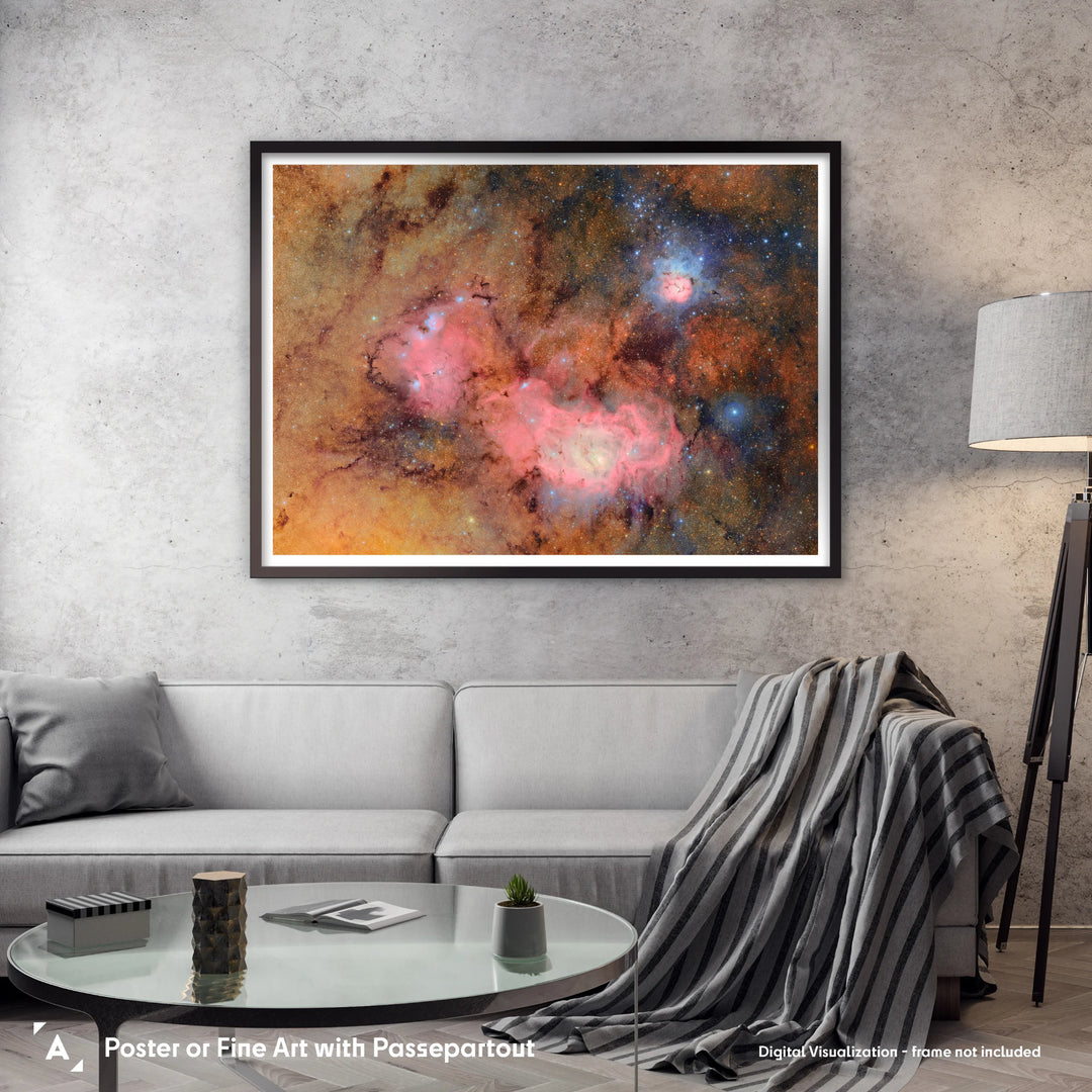 Trifid and Lagoon by Vera C. Rubin Observatory