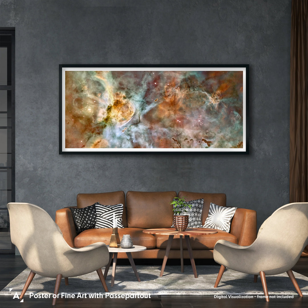 HST: Star Birth in Carina Nebula Panorama Poster