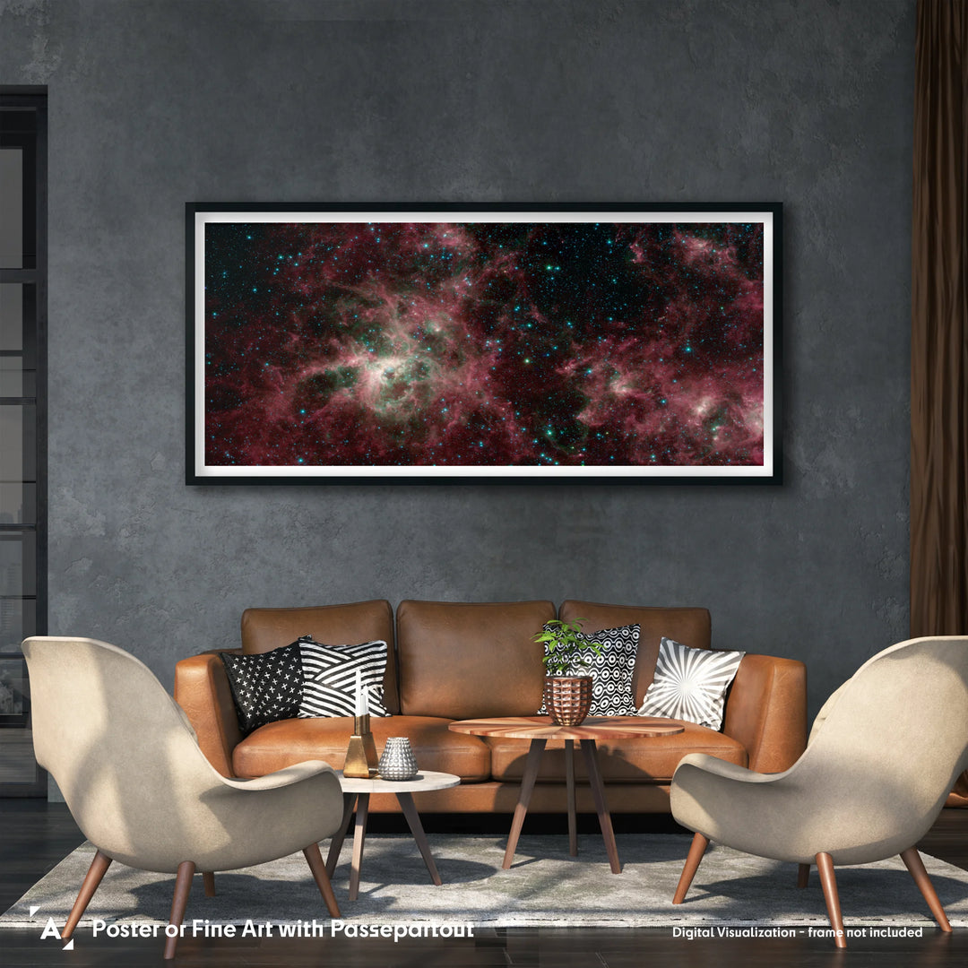 Tarantula Nebula Panorama (3-color) by Spitzer Telescope