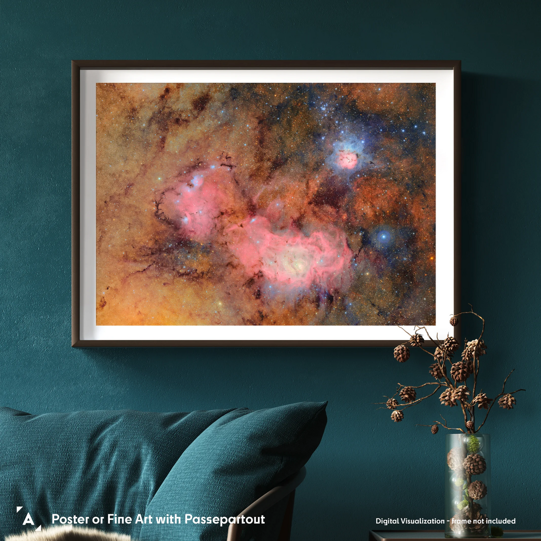 Trifid and Lagoon by Vera C. Rubin Observatory