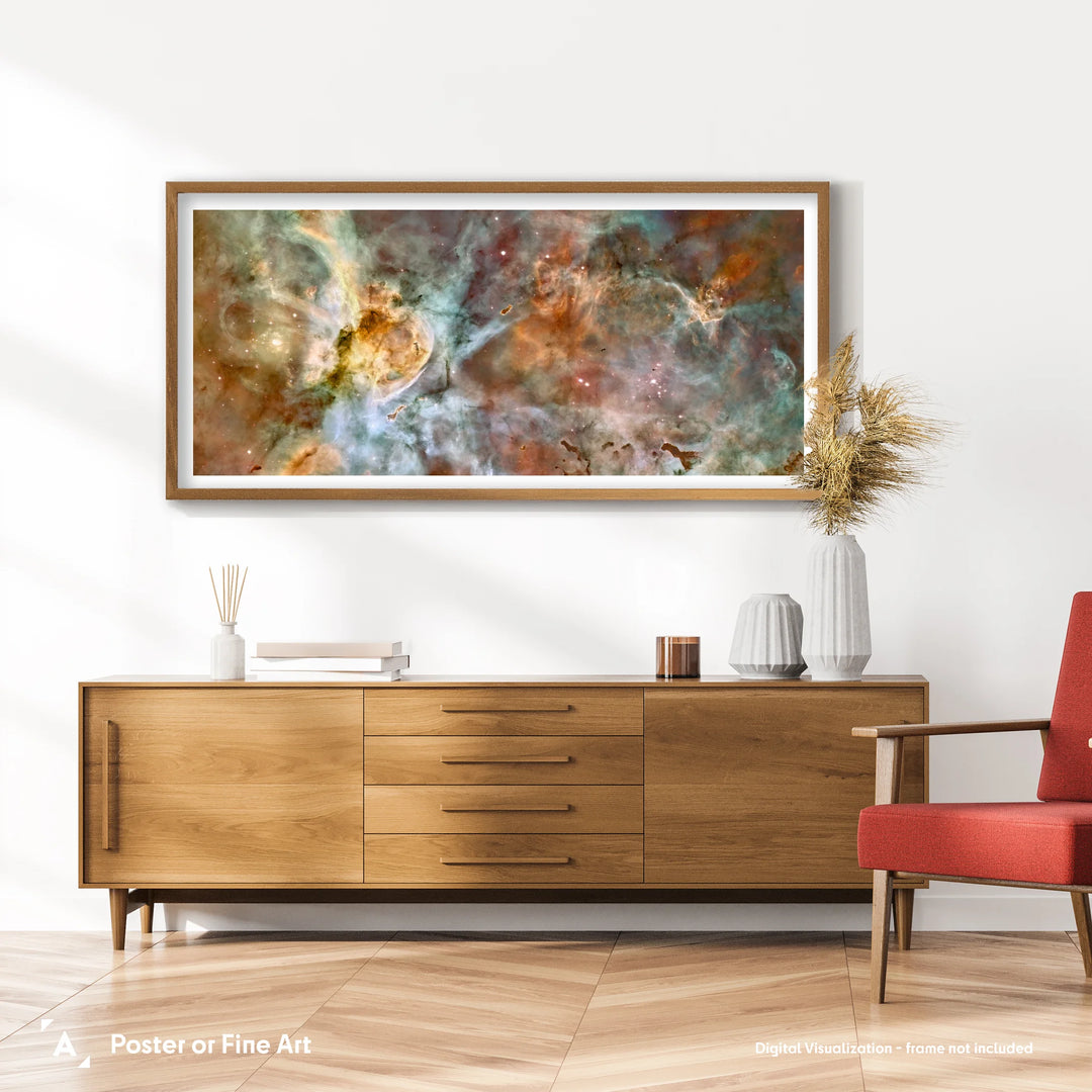 HST: Star Birth in Carina Nebula Panorama Poster