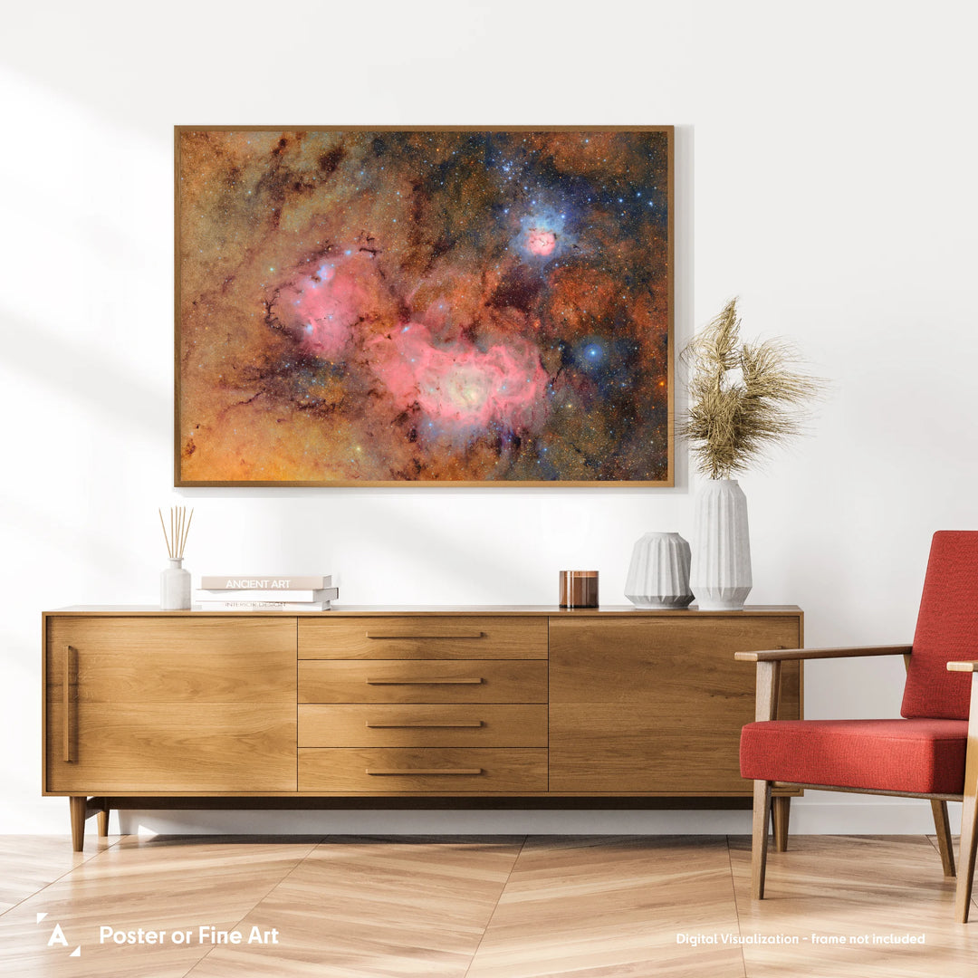 Trifid and Lagoon by Vera C. Rubin Observatory