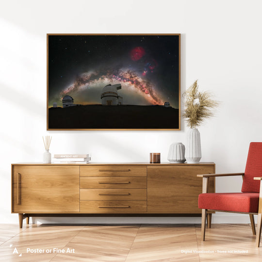 Łukasz Remkowicz: Milky Way Arc Above Mauna Kea Observatories