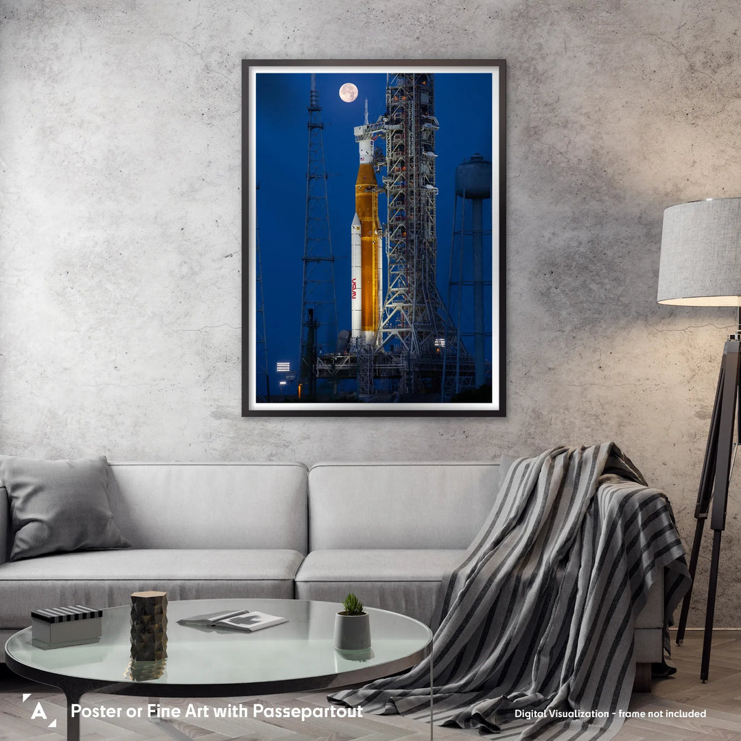 A Full Moon Over Artemis Launch Poster