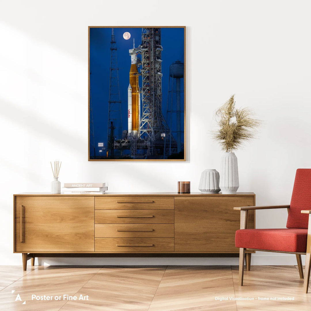 A Full Moon Over Artemis Launch Poster