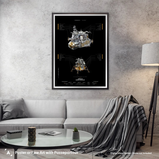 Apollo Lunar Module Poster (Black Version)