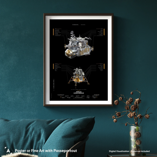 Apollo Lunar Module Poster (Black Version)