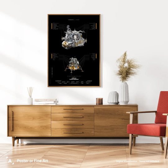 Apollo Lunar Module Poster (Black Version)