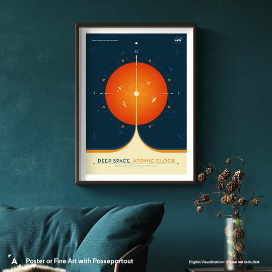 Atomic Clock Poster: NASA Visions of the Future (Orange Version)