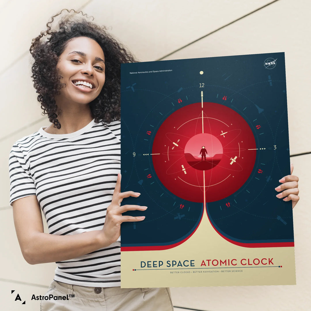 Atomic Clock Poster: NASA Visions of the Future (Red Version)