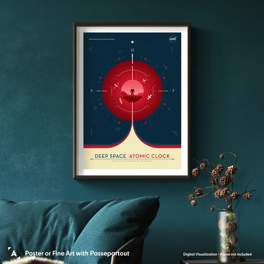 Atomic Clock Poster: NASA Visions of the Future (Red Version)