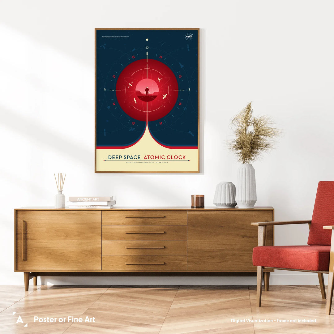Atomic Clock Poster: NASA Visions of the Future (Red Version)