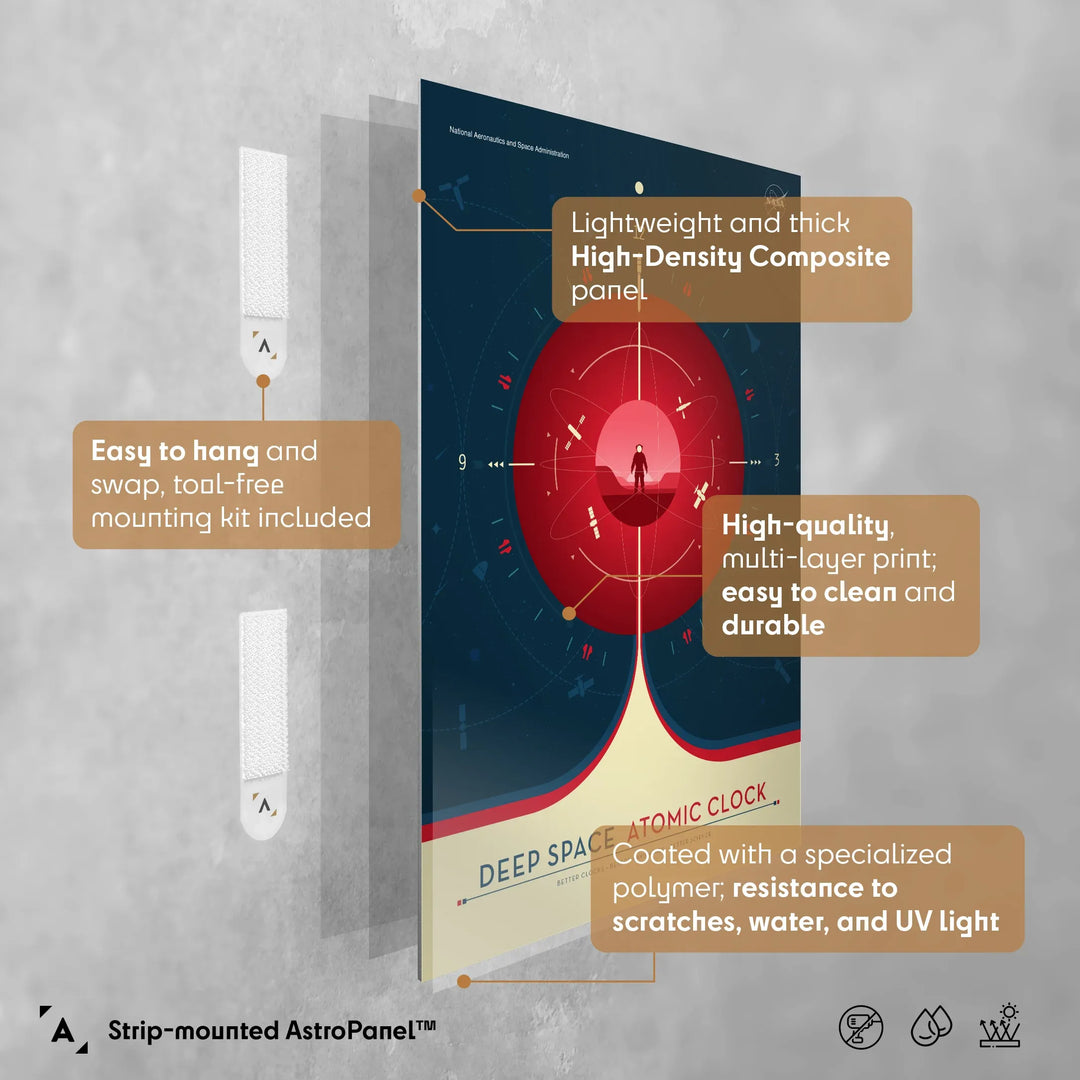 Atomic Clock Poster: NASA Visions of the Future (Red Version)