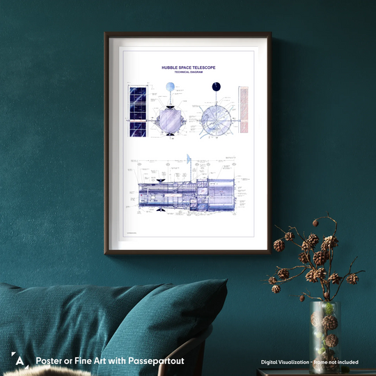 Hubble Space Telescope Poster - Technical Diagram