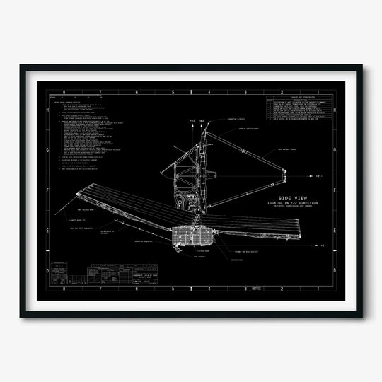 James Webb Space Telescope: Technical Diagram (Black)