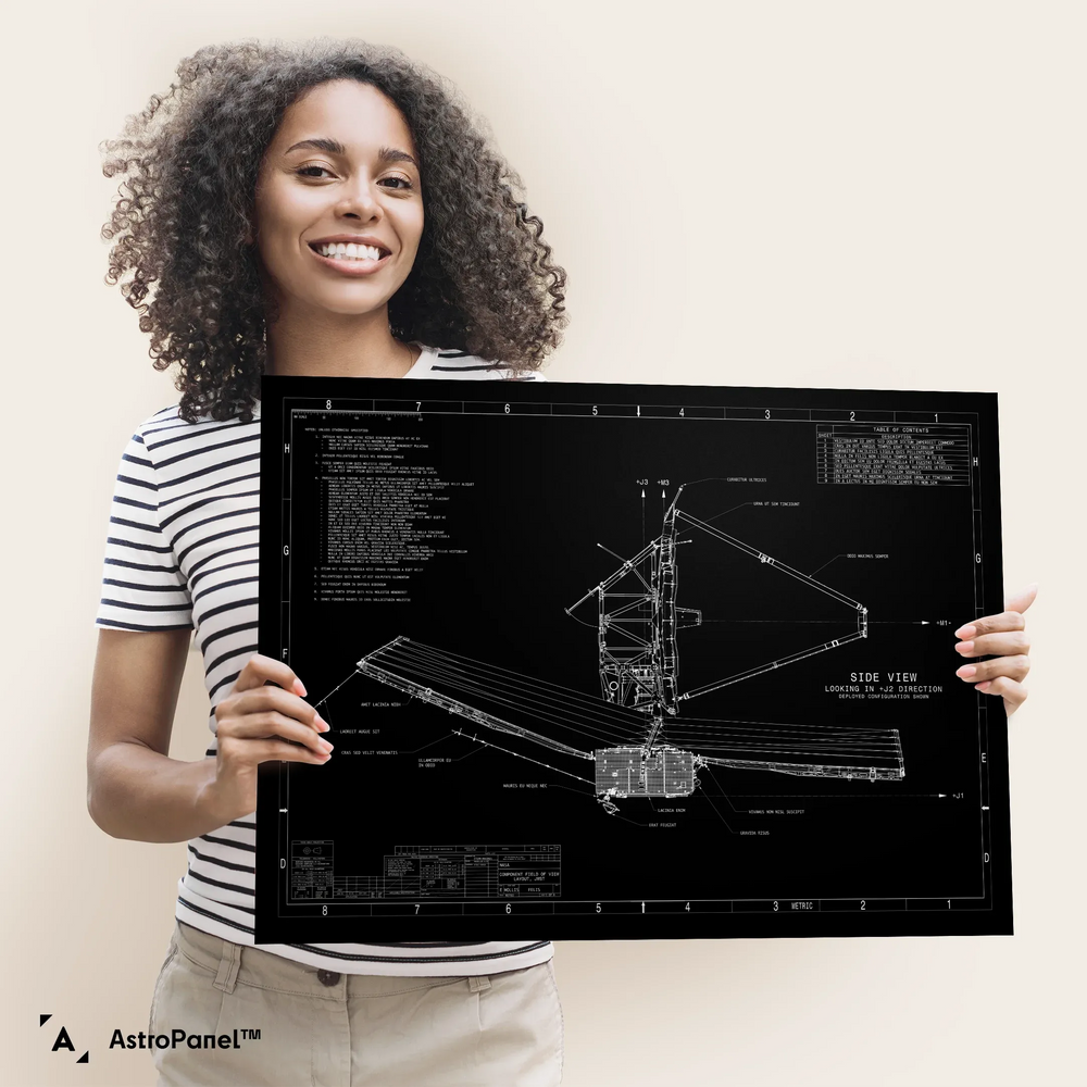 James Webb Space Telescope: Technical Diagram (Black)