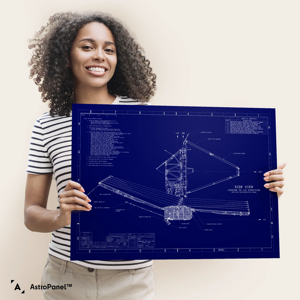 James Webb Space Telescope: Technical Diagram (Blue)