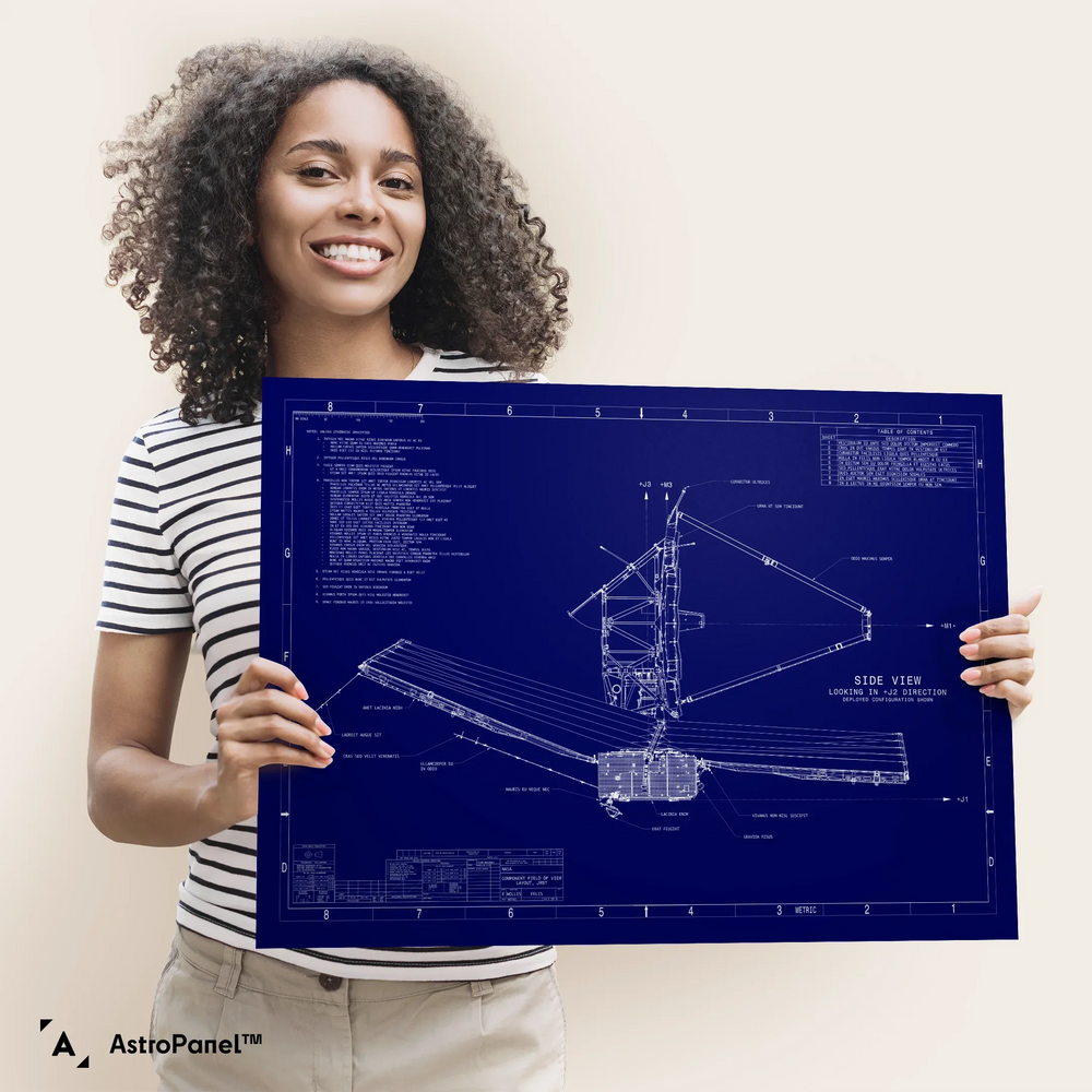 James Webb Space Telescope - Technical Diagram Blue