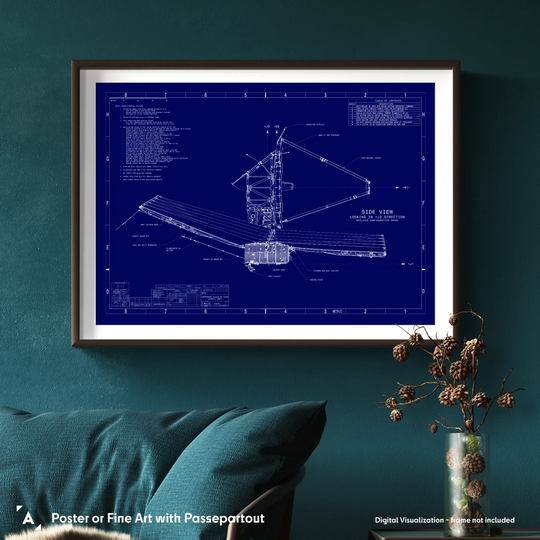 James Webb Space Telescope: Technical Diagram (Blue)