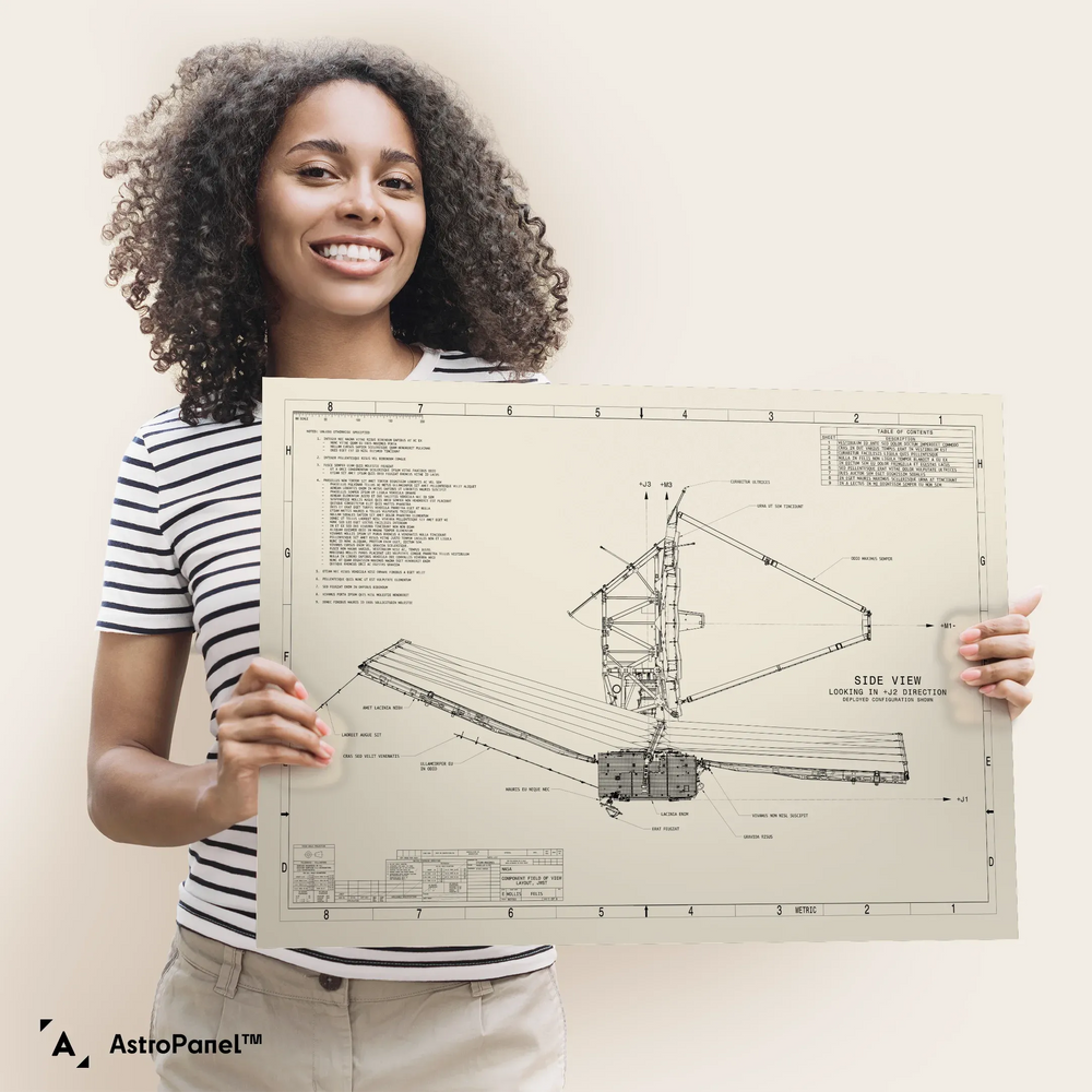 James Webb Space Telescope: Technical Diagram (White)