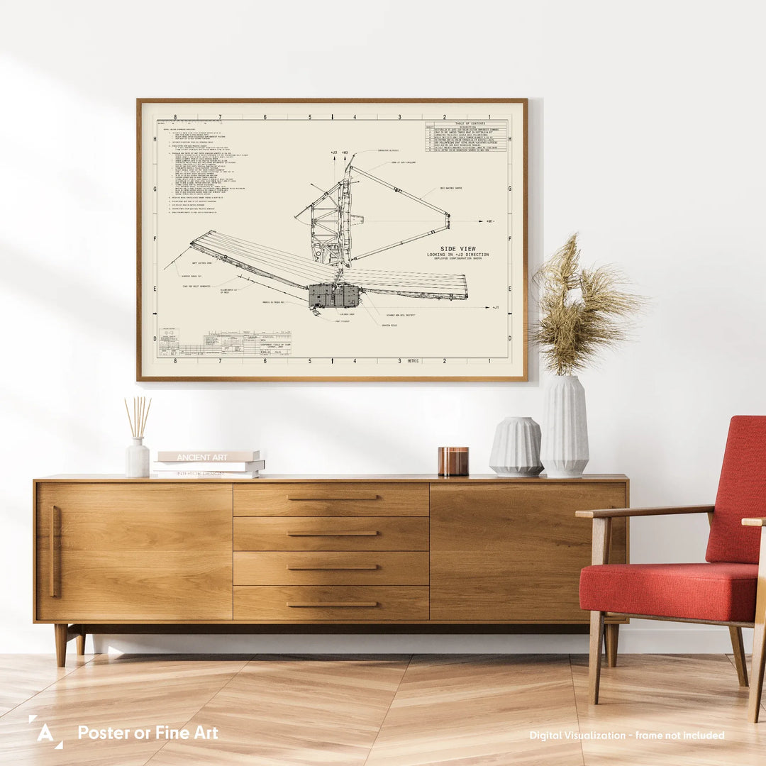 James Webb Space Telescope: Technical Diagram (White)