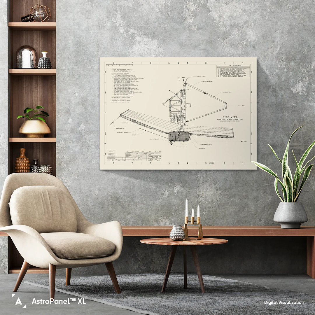 James Webb Space Telescope: Technical Diagram (White)