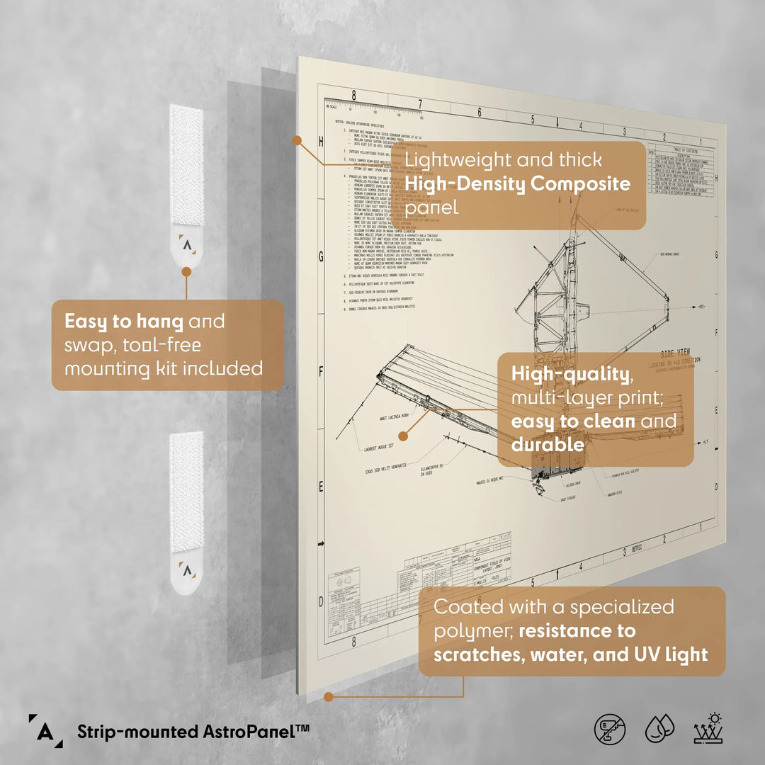James Webb Space Telescope: Technical Diagram (White)