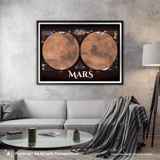 Pablo Carlos Budassi: Map of Mars Poster
