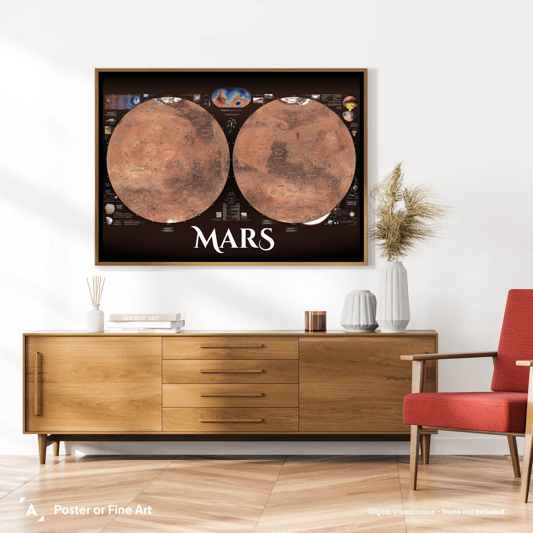 Pablo Carlos Budassi: Map of Mars Poster