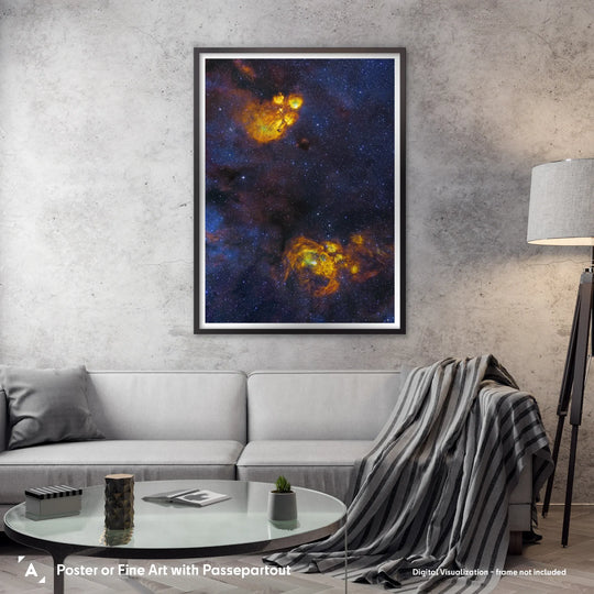 Michael Sidonio: Twin Nebulae in Scorpius (NGC 6357 & 6334) Poster