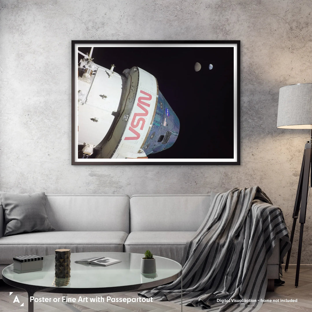 NASA Poster: Orion, Earth, and the Moon