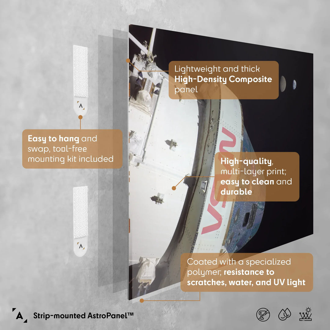 NASA Poster: Orion, Earth, and the Moon