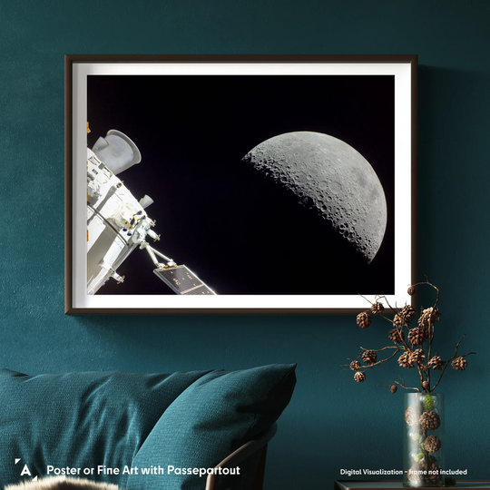 NASA Poster: Orion Gazes at Moon Before Return to Earth