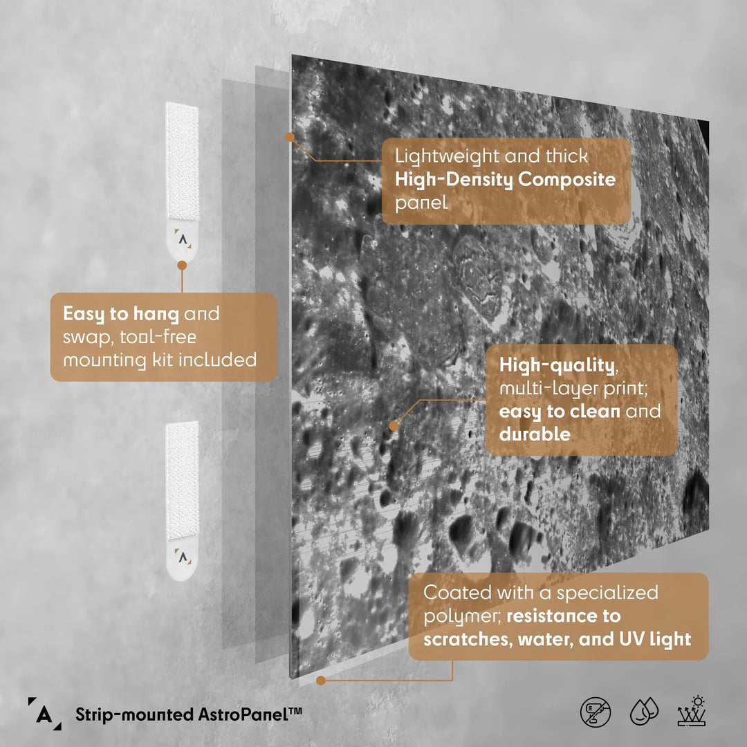 NASA Poster: Orion’s Moon Crater Close-up