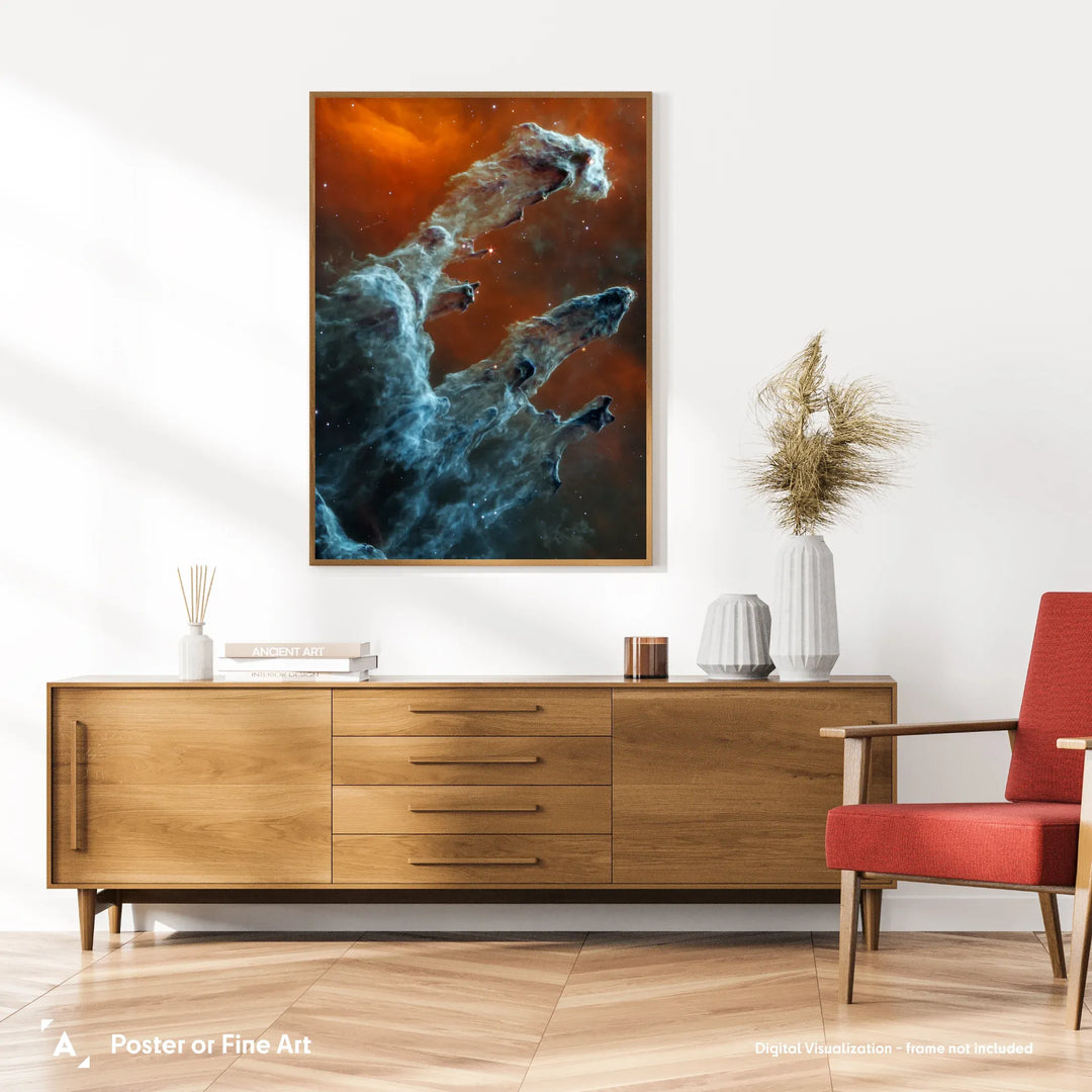 Pillars of Creation Poster (in Mid-Infrared)