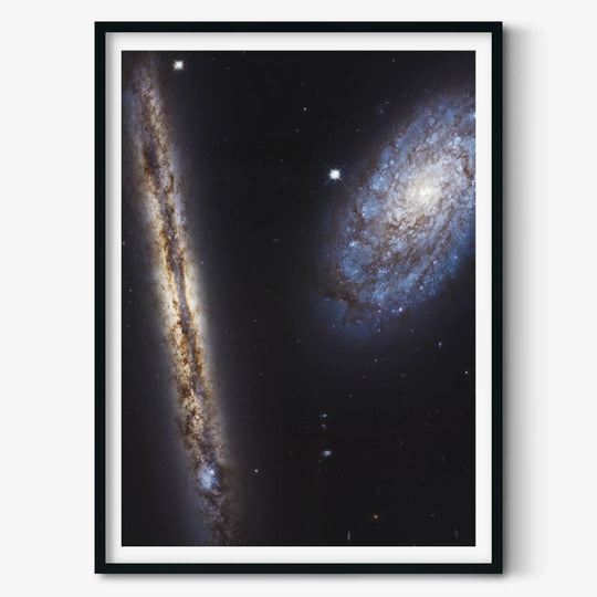 Spiral Galaxy Pair NGC 4302 and NGC 4298 Poster
