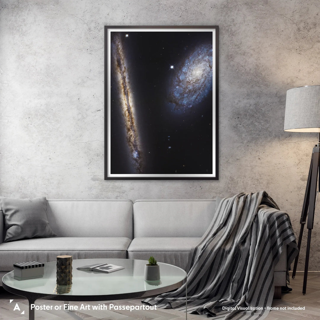 Spiral Galaxy Pair NGC 4302 and NGC 4298 Poster