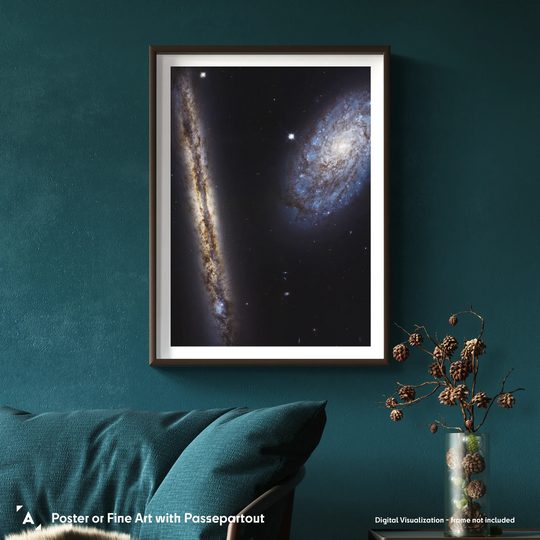 Spiral Galaxy Pair NGC 4302 and NGC 4298 Poster