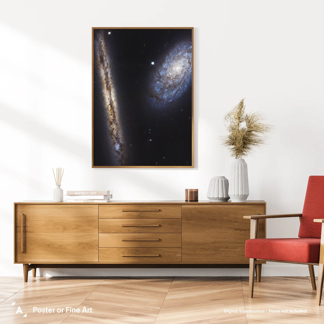 Spiral Galaxy Pair NGC 4302 and NGC 4298 Poster