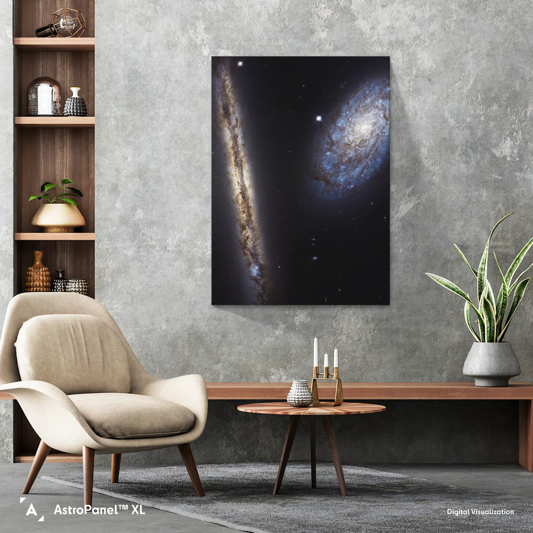 Spiral Galaxy Pair NGC 4302 and NGC 4298 Poster
