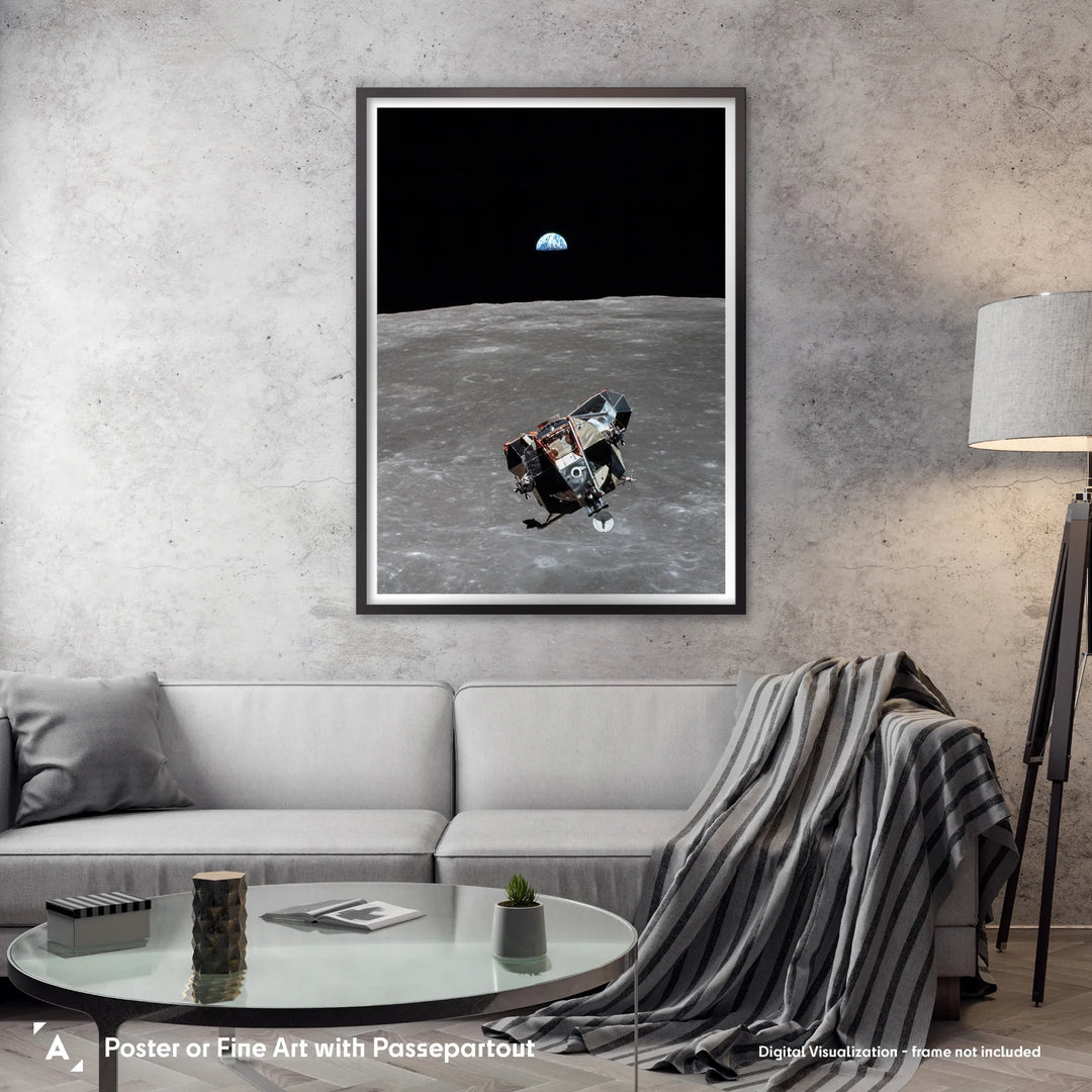 Apollo 11 Mission: Lunar Module, Moon & Earth (Michael Collins) Poster
