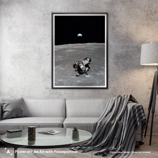 Apollo 11 Mission: Lunar Module, Moon & Earth (Michael Collins) Poster