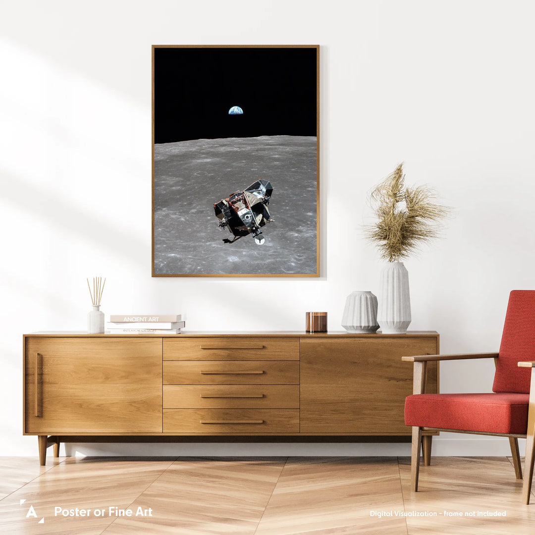 Apollo 11 Mission: Lunar Module, Moon & Earth (Michael Collins) Poster