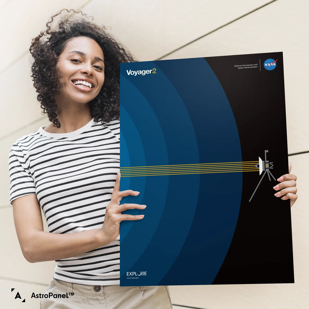 Voyager 2 Interstellar Space Poster (Blue Version)