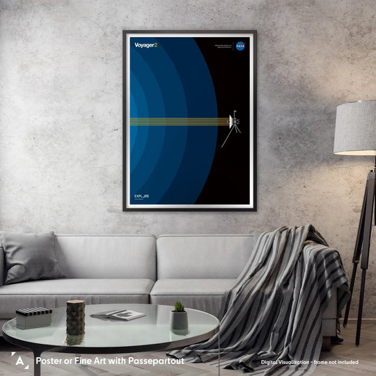 Voyager 2 Interstellar Space Poster (Blue Version)