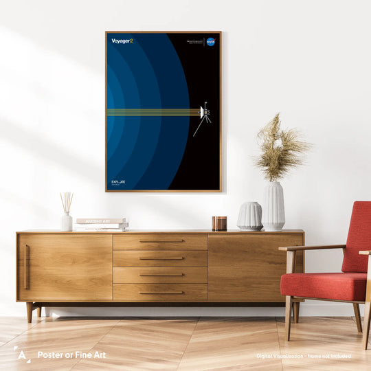 Voyager 2 Interstellar Space Poster (Blue Version)