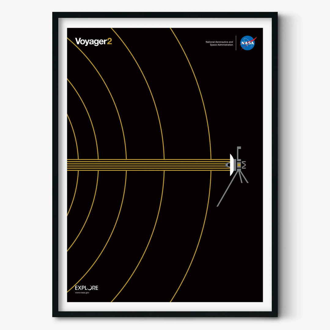 Voyager 2 Interstellar Space Poster (Gold Version)