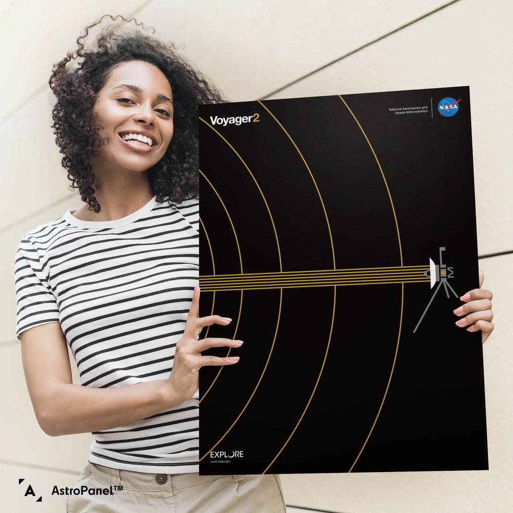Voyager 2 Interstellar Space Poster (Gold Version)