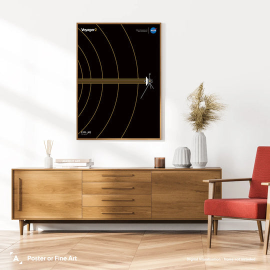 Voyager 2 Interstellar Space Poster (Gold Version)
